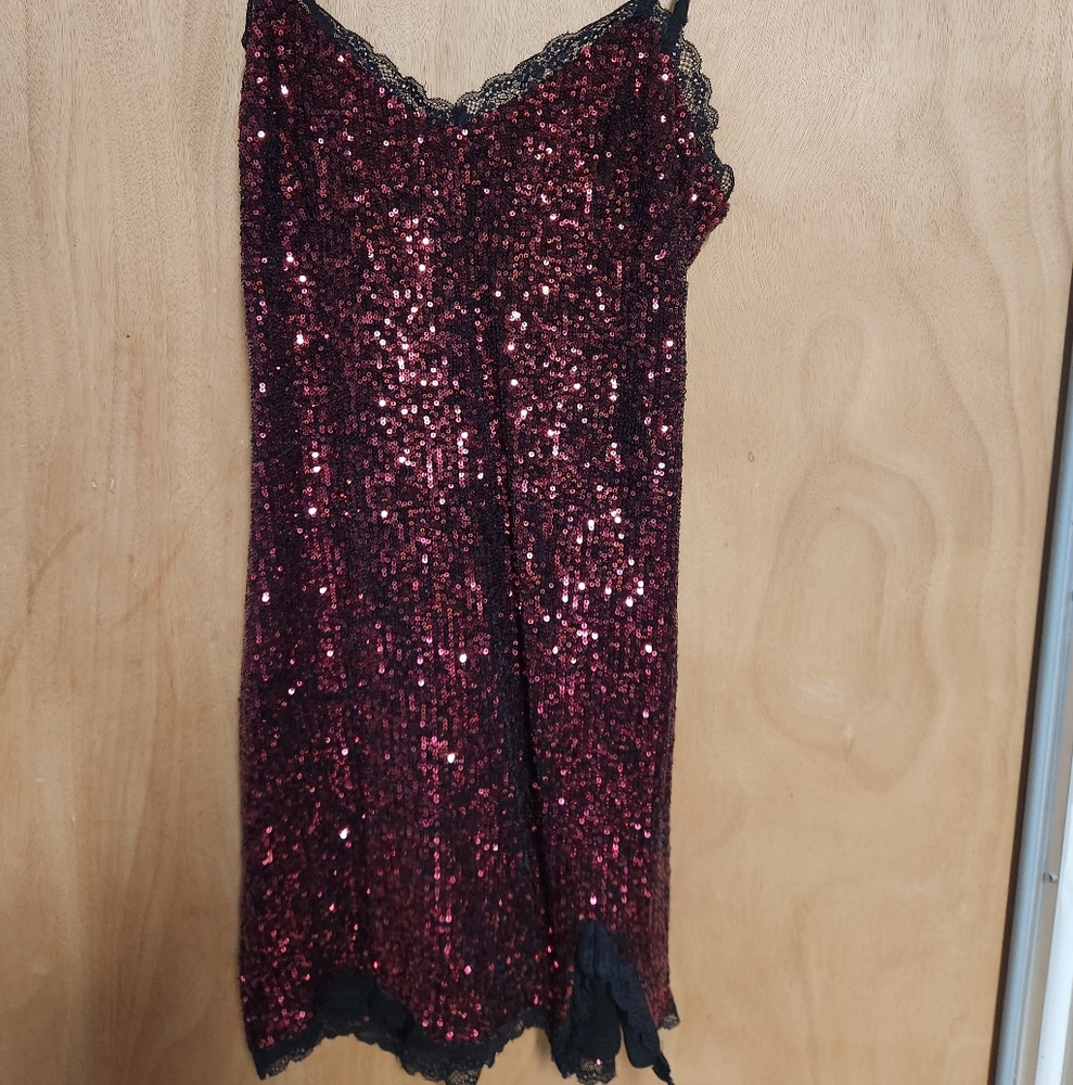 Wild Fable Black and Red Sequin Dress